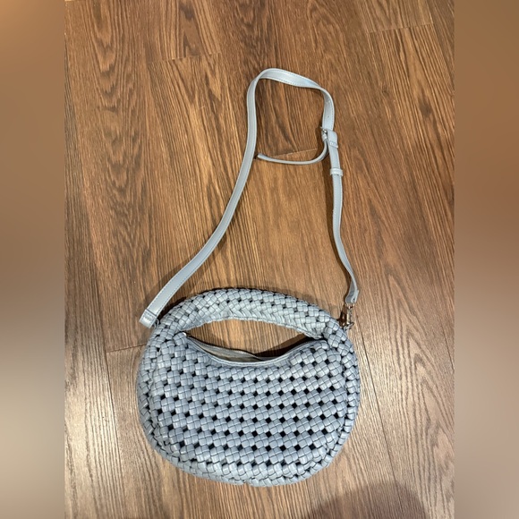 NWOT Sincerely Jules Dusty Blue Woven Bag - Picture 1 of 8